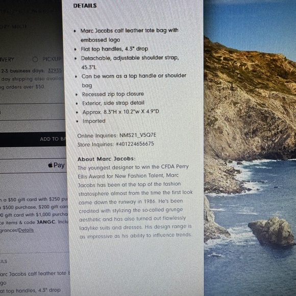 MARC JACOBS THE TOTE BAG MINI COLORBLOCK LEATHER/ BLACK/IVORY - Picture 5 of 5